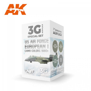 AK Interactive AK11749 US AIR FORCE EUROPEAN I CAMO COLORS ANNÉES 1980 4x17 ml