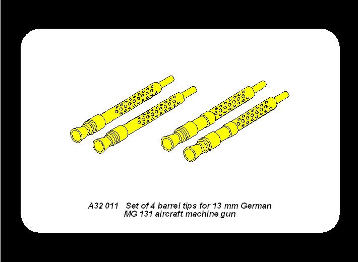 Aber A32011 Jeu de 4 embouts de canon pour mitrailleuse d&amp;#39;avion allemande MG 131 de 13 mm (1/32)  – Bild 4
