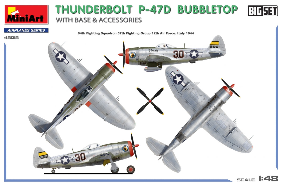 MiniArt 48018 THUNDERBOLT P-47D BUBBLETOP AVEC SOCLE ET ACCESSOIRES. GRAND ENSEMBLE 1/48  – image 2