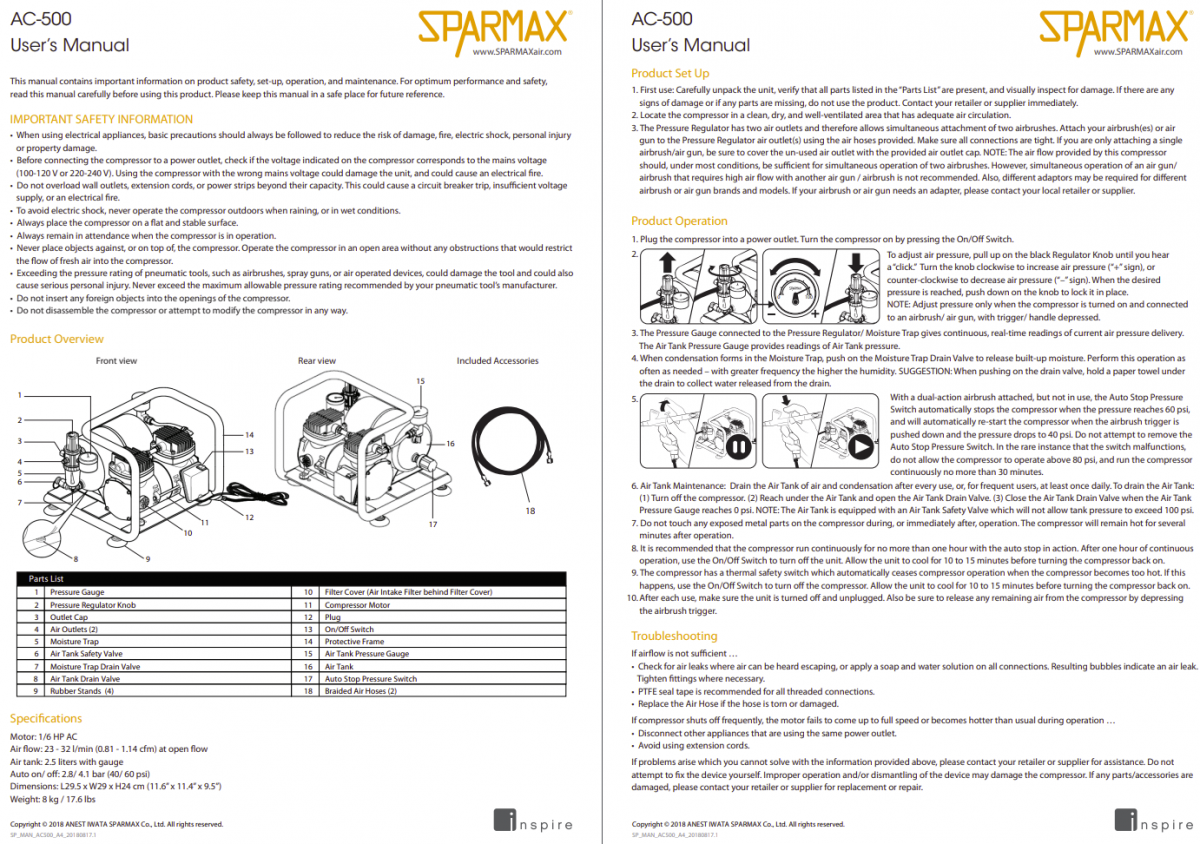 Mini compresseur d&amp;#39;air Sparmax AC500 avec tuyau de 3 m – image 2
