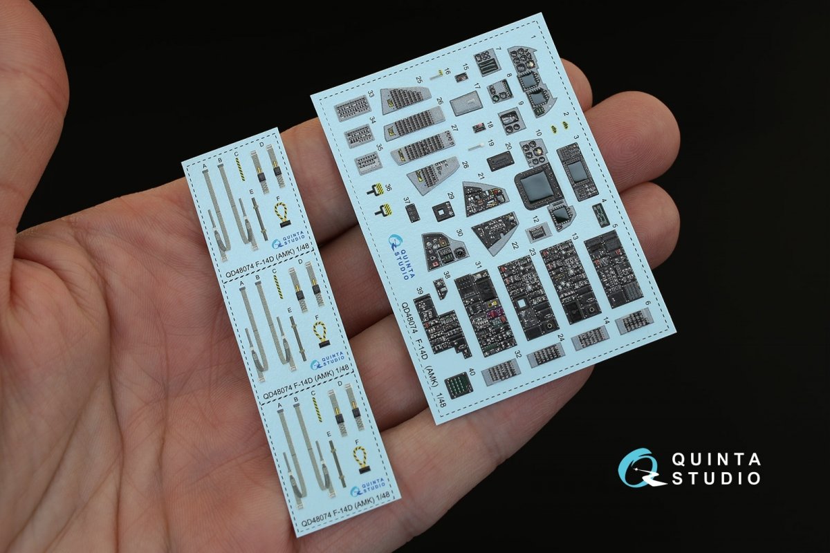 Intérieur imprimé en 3D et coloré sur papier décalcomanie Quinta Studio QD48074 F-14D (pour kit AMK) 1/48 – Bild 2