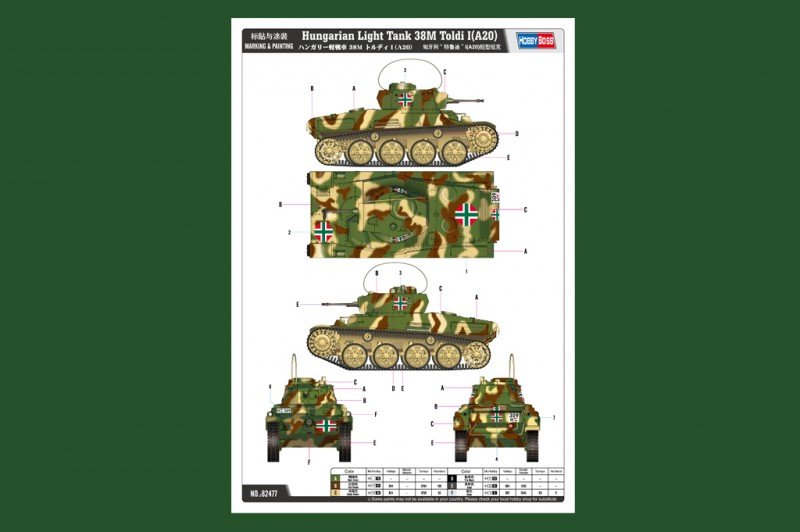 Hobby Boss 82477 Char léger hongrois 38M Toldi I (A20) (1/35) – immagine 4
