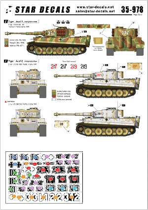 Star Decals 35-978 Tiger I Ausf E Production moyenne 1/35 – Bild 2