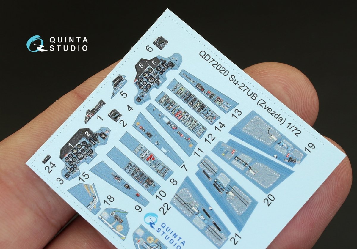 Quinta Studio QD72020 Su-27UB 3D-Printed &amp;amp; coloured Interior on decal paper (for Zvezda kit) 1/72 – zdjęcie 3