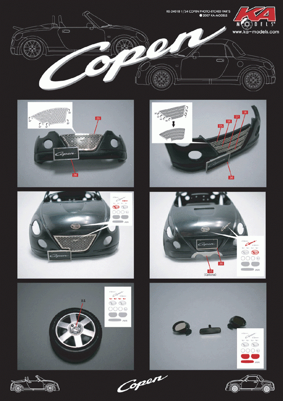 KA Models KE-24010 Daihatsu Copen Detail-up Pièce gravée 1/24 – immagine 3