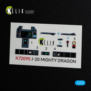 KELIK K72095 J-20 Mighty Dragon - décalcomanies 3D intérieures pour maquette Dream Model au 1/72  – imagen 2