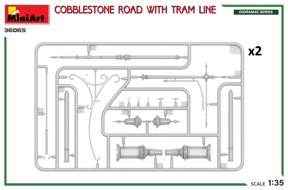 Miniart 36065 ROUTE PAVÉE AVEC LIGNE DE TRAMWAY 1/35 – imagen 5