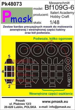 Masque P PK48073 MESSERSCHMITT BF109G-6 (ITALERI/ACADEMY/HOBBY CRAFT) (1/48)