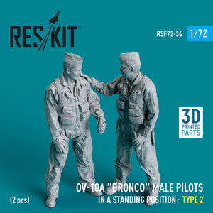RESKIT RSF72-0034 OV-10A « Bronco » Pilotes masculins (en position debout - type 2) (2 pièces) (Impression 3D) 1/72