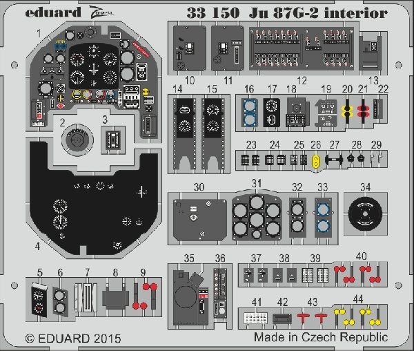 Intérieur du Ju 87G-2 Eduard 33150, Trumpeter 03218, échelle 1/35