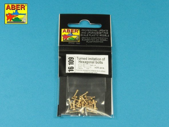 Aber 16109 Imitation tournée de boulons hexagonaux 1,6 x 6,0 mm x 25 pièces (1/16) – image 3