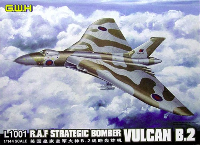 Maquette Great Wall Hobby L1001 du bombardier stratégique Vulcan B.2 de la RAF, échelle 1/144