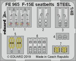 Ceintures de sécurité Eduard FE965 F-15E en acier, échelle 1/48, Great Wall Hobby