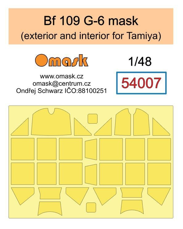 Masque Omask 54007 Bf 109 G-6 (extérieur et intérieur pour Tamiya) 1/48
