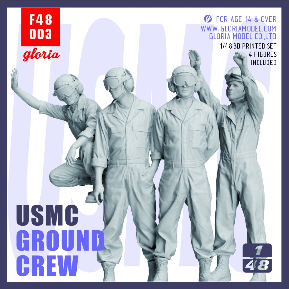 Gloria F48003 USMC Ground Crew 4 figurines imprimées en 3D 1/48 – Bild 2