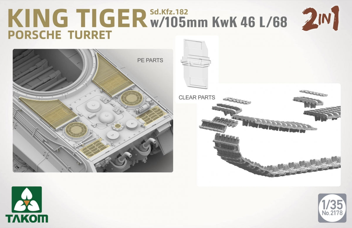 Tourelle Porsche Takom 2178 Sd.Kfz.182 King Tiger avec 105 mm KwK 46L/68 - 2 en 1 1/35 – image 2