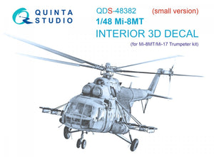 Intérieur imprimé en 3D et coloré sur papier décalcomanie Quinta Studio QDS-48382 Mi-8MT (Trumpeter) (Petite version) 1/48