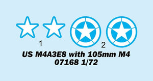 Trumpeter 07168 US M4A3E8 avec canon M4 de 105 mm au 1/72 – immagine 2
