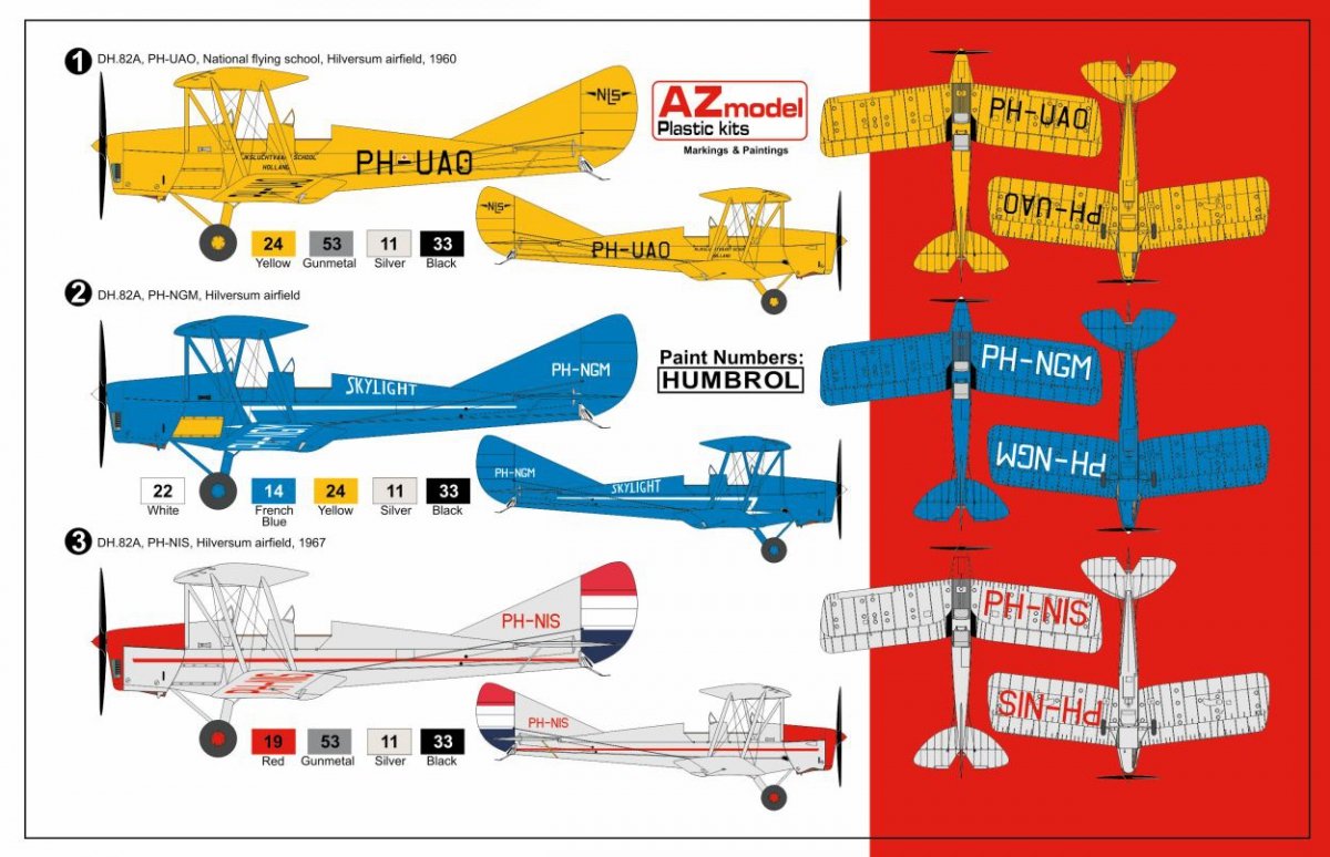 Maquette AZ7494 De Havilland DH.82A Tiger Moth Long Tailfin 1/72 – image 2