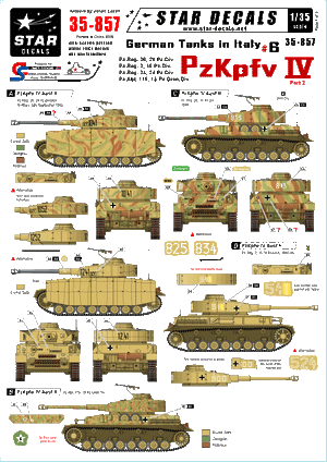 Star Decals 35-857 Chars allemands en Italie 6 1/35