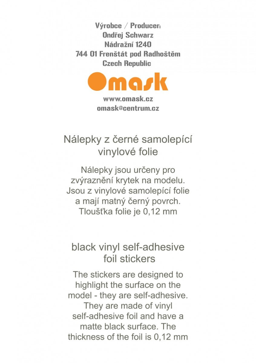 Ensemble universel Omask X8001 1 - feuille de vinyle noir (80092, 80093, 80094, 80095, 80096) – immagine 7