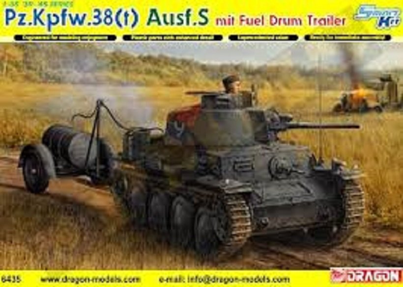 Dragon 6435 Pz.Kpfw.38(t) Ausf.S avec remorque à fût de carburant (1/35)