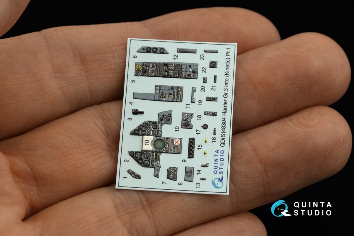 Intérieur imprimé en 3D et coloré sur papier décalcomanie (Kinetic) (Petite version) Quinta Studio QDS-48304 Harrier Gr.3 tardif (Kinetic) (1/48) – immagine 6