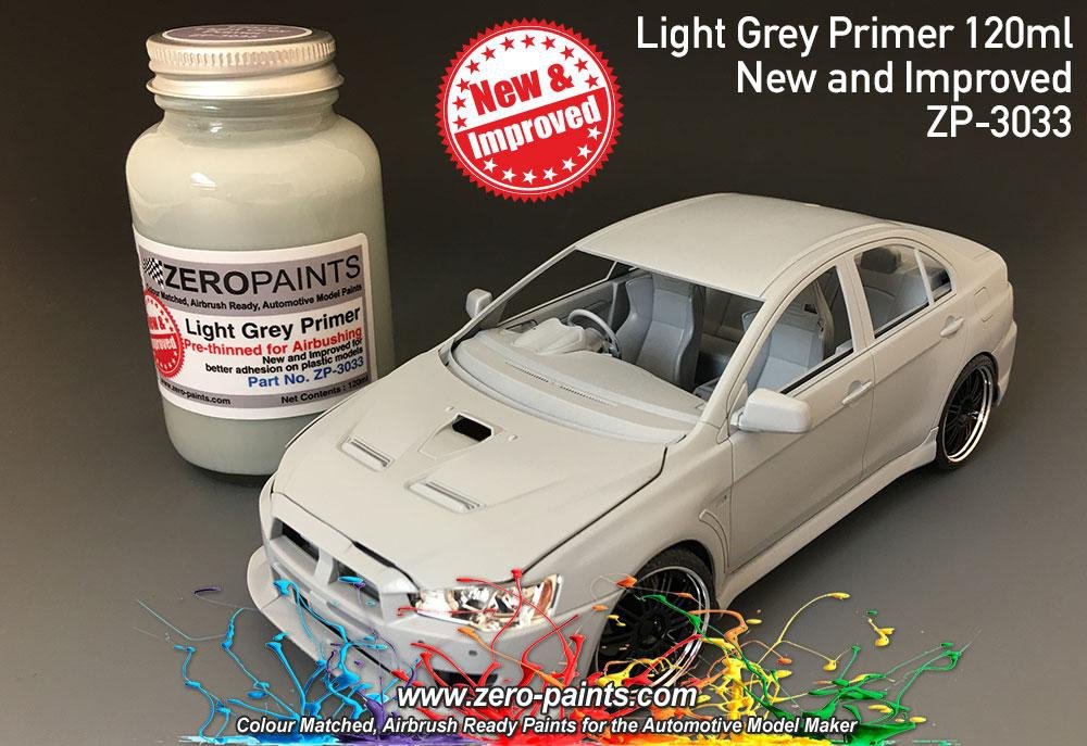 Apprêt gris clair Zero Paints ZP-3033 120 ml, prêt à l'emploi pour aérographe - Nouveau et amélioré