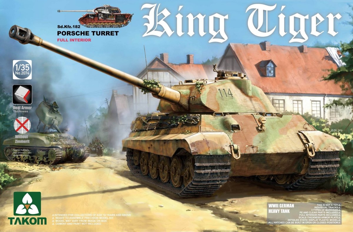 Takom 2074 King Tiger Sd.Kfz.182 TOURELLE PORSCHE / Intérieur complet 1/35
