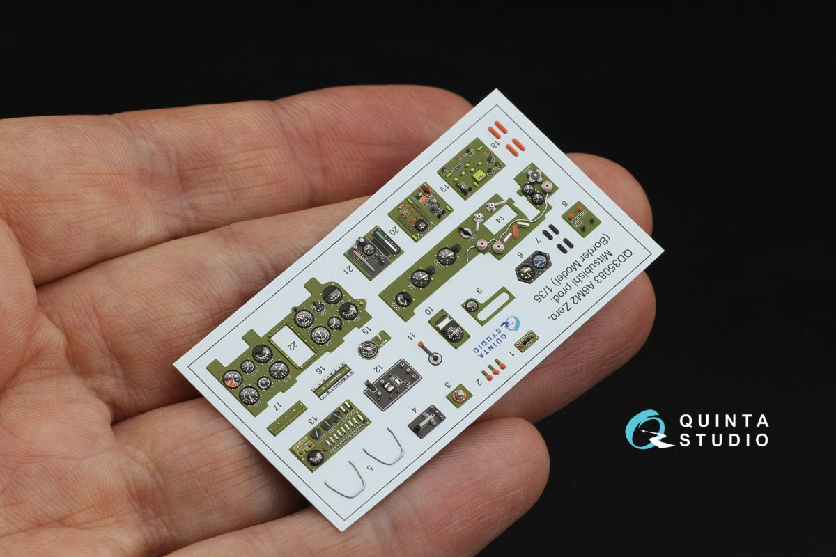 Intérieur imprimé en 3D et coloré sur papier décalcomanie (Border Model) Quinta Studio QD35083 A6M2 Zero (Mitsubishi Prod.) 1/35 – immagine 3