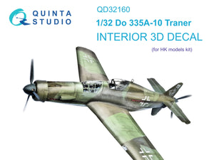 Intérieur imprimé en 3D et coloré sur papier décalcomanie Quinta Studio QD32160 Do 335A-10 (HK models) 1/32