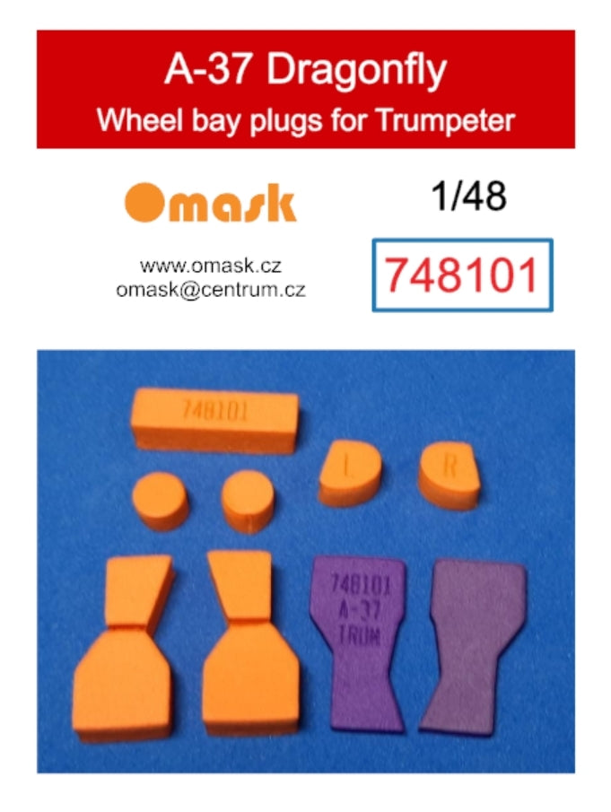 Omask 748101 Bouchons de puits de train d'atterrissage A-37 Dragonfly (pour Trumpeter) 1/48