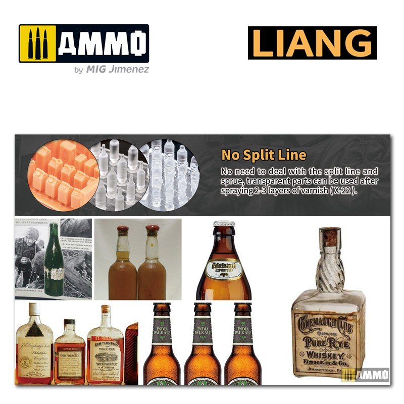 Liang 0416 Modèle imprimé en 3D Bouteille de vin en verre x 36 1/32 1/35 – imagen 7