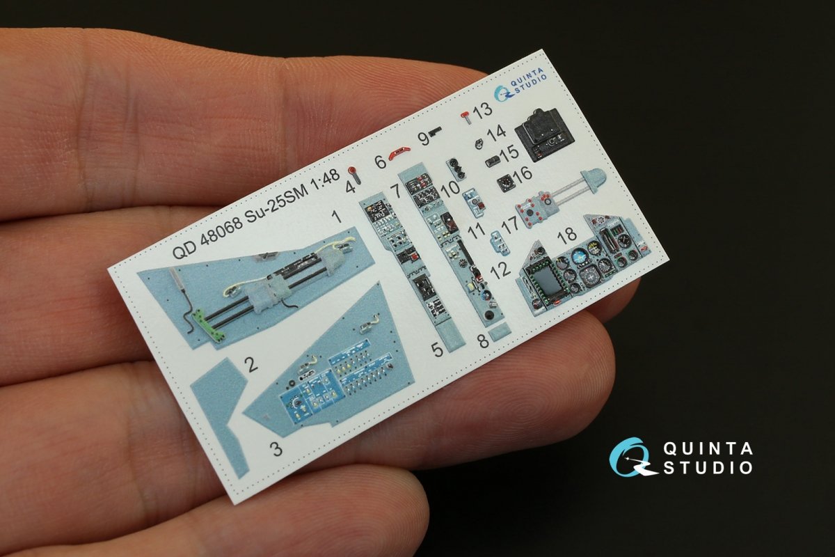 Intérieur imprimé en 3D et coloré sur papier décalcomanie Quinta Studio QD48068 Su-25SM (pour kit KP) 1/48 – image 2
