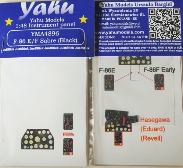 Yahu YMA4896 F-86 E/F Noir Hasegawa / Eduard / Revell 1/48