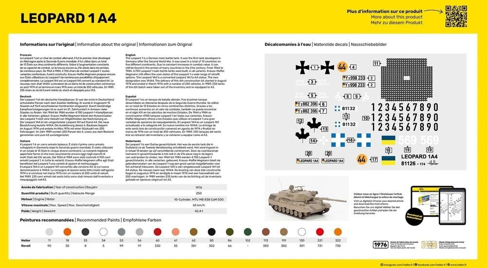 Heller 57126 Leopard 1A4 - Kit de démarrage 1/35 – immagine 2