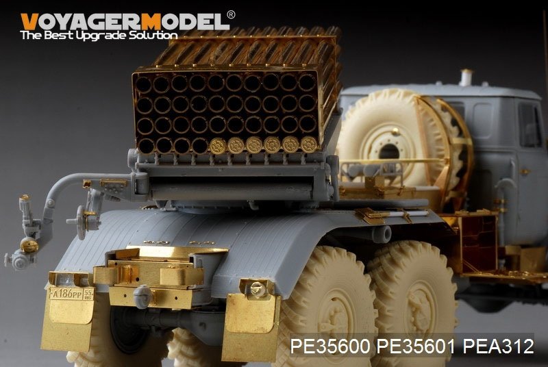 Lance-roquettes russes modernes BM-21 (40 pièces) et roquettes (5 pièces) pour maquette TRUMPETER 01013 au 1/35, modèle PE35601 de Voyager  – immagine 3