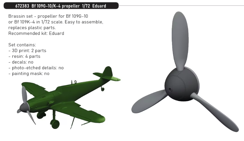 Hélice Eduard 672383 Bf 109G-10/ K-4 EDUARD 1/72