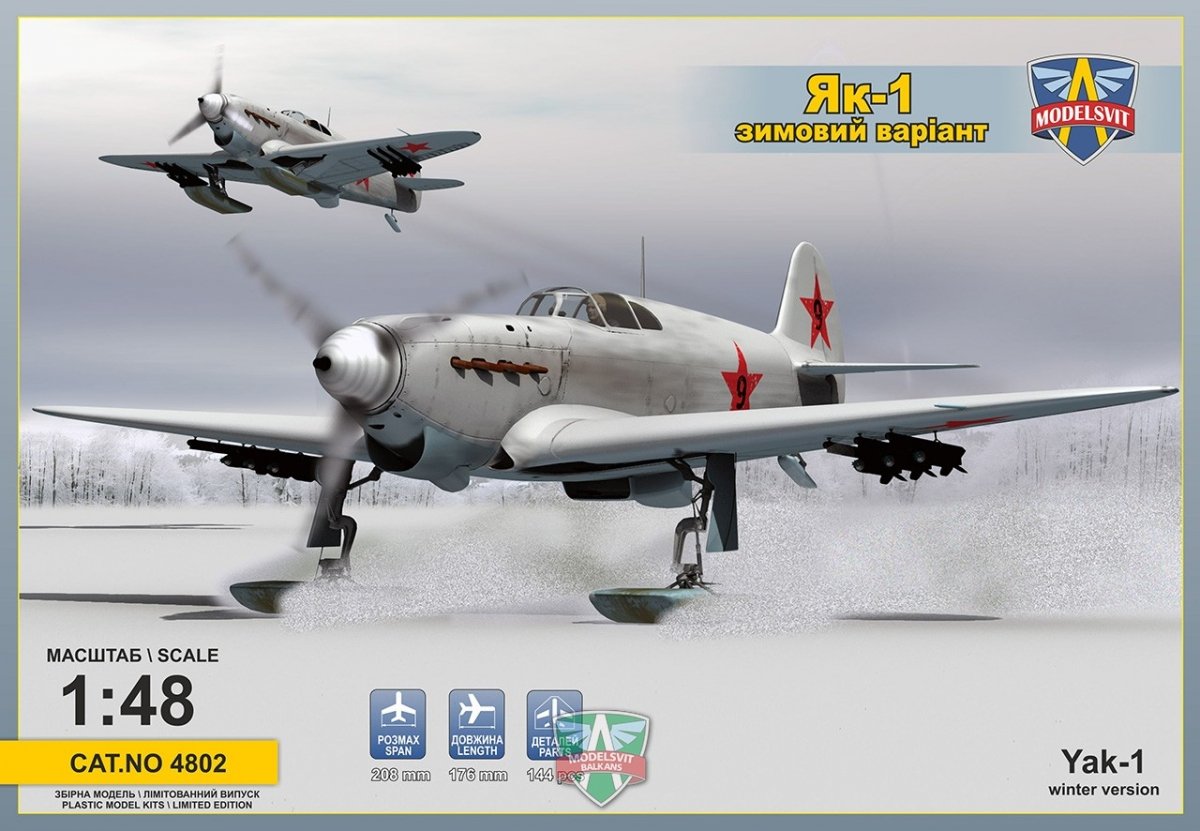 Modelsvit 4802 Yak-1 chasseur soviétique sur skis 1/48