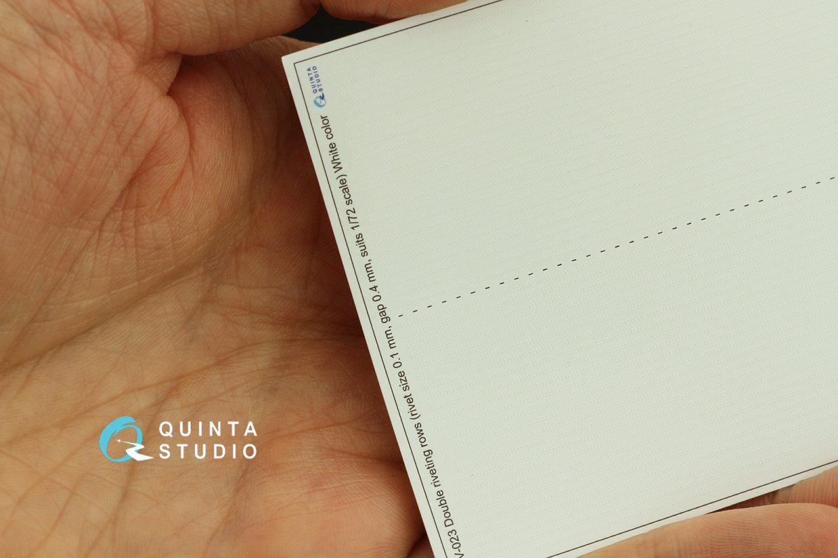 Rangées de rivets doubles Quinta Studio QRV-023 (taille des rivets : 0,10 mm, écartement : 0,4 mm, convient à l’échelle 1/72), couleur blanche, longueur totale : 6,7 m / 22 pi – image 2