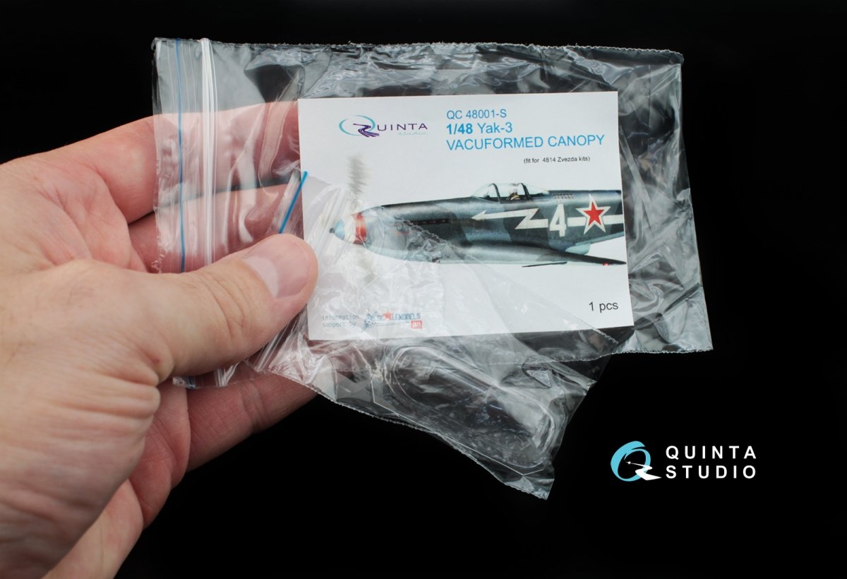 Quinta Studio QC48001-S Verrière transparente thermoformée Yak-3 1 pièce (pour kit Zvezda 4814) 1/48 – Bild 2