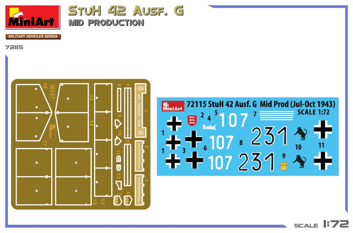 MiniArt 72115 StuH 42 Ausf. G MOYENNE PRODUCTION 1/72 – immagine 6