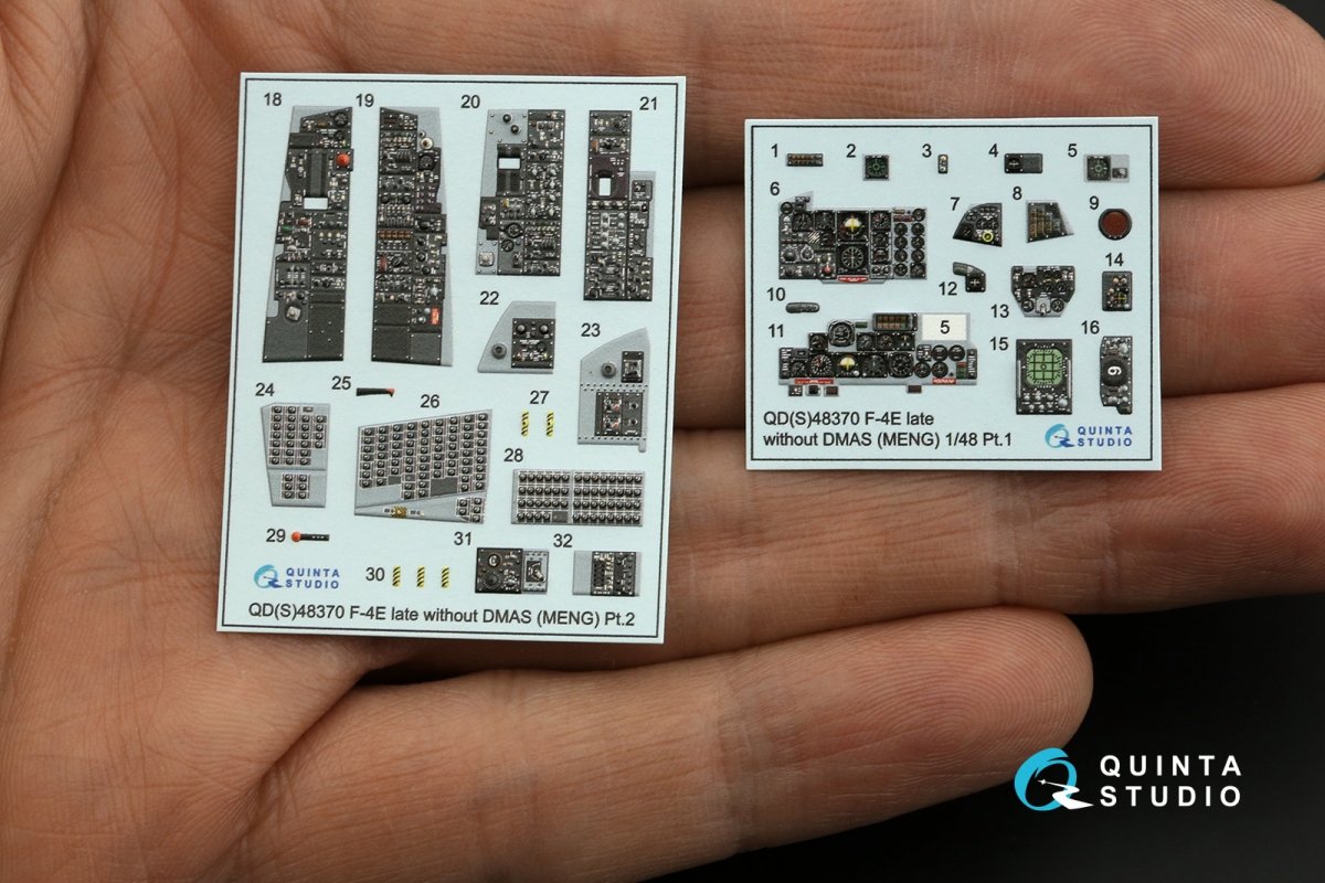 Quinta Studio QDS-48370 F-4E tardif sans DMAS Intérieur imprimé en 3D et coloré sur papier décalcomanie (Meng) (Petite version) 1/48 – Bild 3