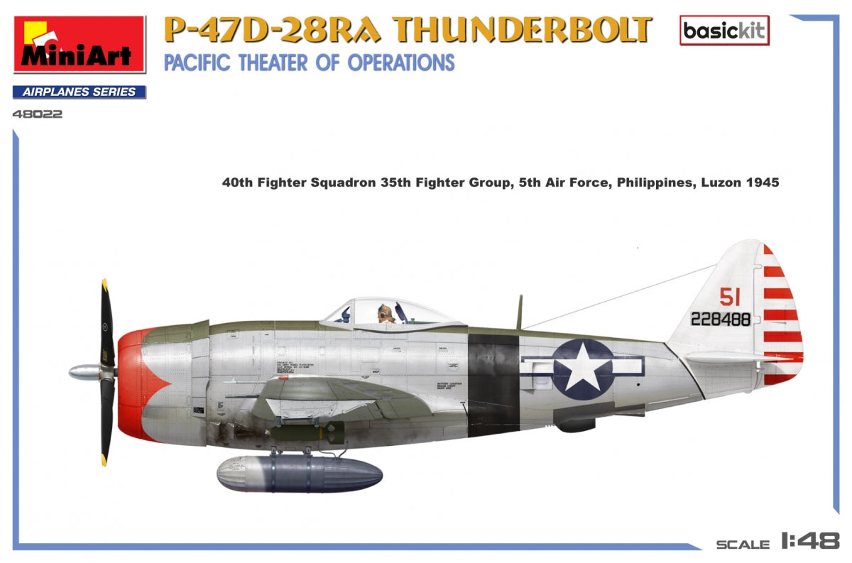 MiniArt 48022 P-47D-28RA THUNDERBOLT. THÉÂTRE D&amp;#39;OPÉRATIONS DU PACIFIQUE. KIT DE BASE 1/48 – imagen 3