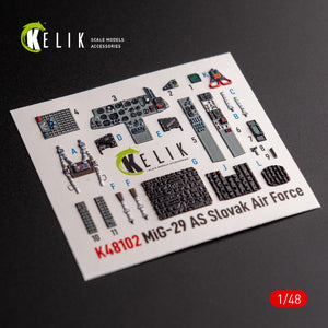 KELIK K48102 Mig-29AS - interior 3D decals for Academy kit 1/48