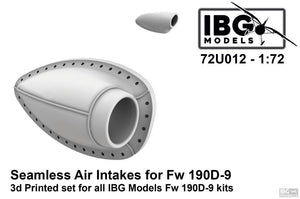 Prises d&amp;#39;air sans joint IBG 72U012 pour Fw 190D-9, kit imprimé en 3D pour maquettes IBG au 1/72