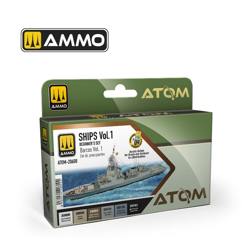 AMMO par Mig Jimenez 20600 ATOM Kit Débutant : Ships Vol.1 6x20ml 