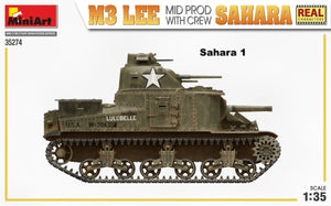 MiniArt 35274 M3 LEE MID FABRIQUÉ PAR SAHARA AVEC ÉQUIPAGE 1/35 – immagine 3