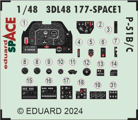 Eduard 3DL48177 P-51B/C SPACE EDUARD 1/48 – image 3
