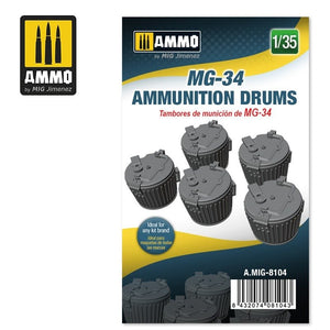 Munitions de Mig 8104 MG-34 TAMBOURS DE MUNITIONS 1/35
